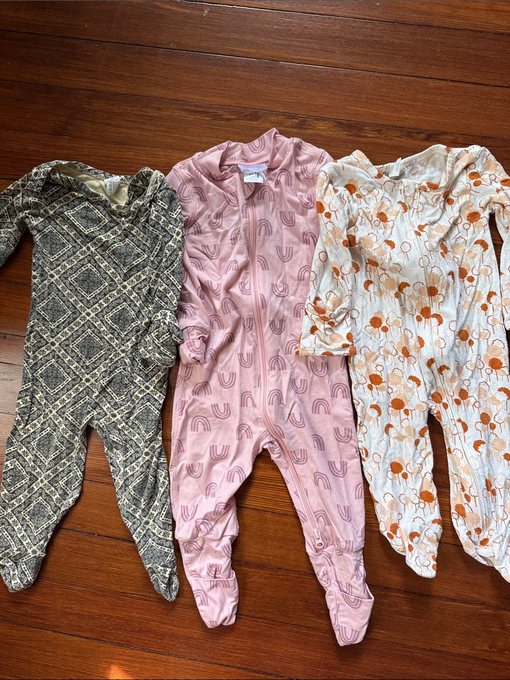 Kate Quinn/Hanna Anderson Baby One-Piece Zip Footed Sleeper Bundle (3 pieces)